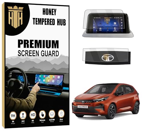 Image of Screen Guard for Tata Altroz, Nexon, Nexon EV, Harrier, Safari -Car Stereo Screen Protector, Full Coverage, HD Clear (ALTROZ 2025 7 INCH)