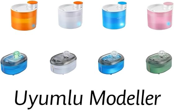 Purmed - 2lt / 65oz (W300/W500) Evcil Hayvan Su Sebili Uyumlu pamuk, karbon filtresi - 6x3cm 3'lü Paket