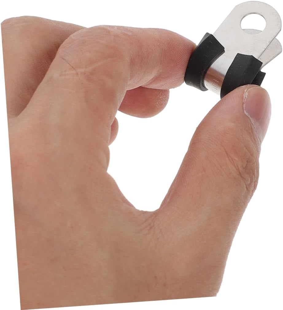 100pcs Stainless Steel Type Pipe Clips Cushioned Cable Clamps for Secure Versatile Fixing Clamps for Home and Industrial Use Material Easy to Install