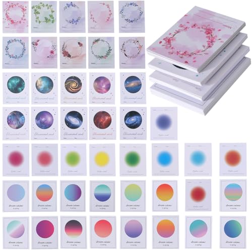 CRASPIRE 90Pcs 4 Styles Wax Seal Stamp Illustrated Card Wreaths Starry Sky Multi-Color Storage Paper Sealing Wax Stamps Storage Collection Label Card Wax Seal Accessories Tools