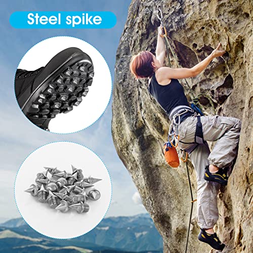 Grevosea 60 Pieces Steel Track Spikes, 1/2 Inch Track Shoe Spikes With Spike Wrench Silver Golf Shoe Replacement Spikes For Sprint Sports Short Running Cross Country Track Shoes #TOP2