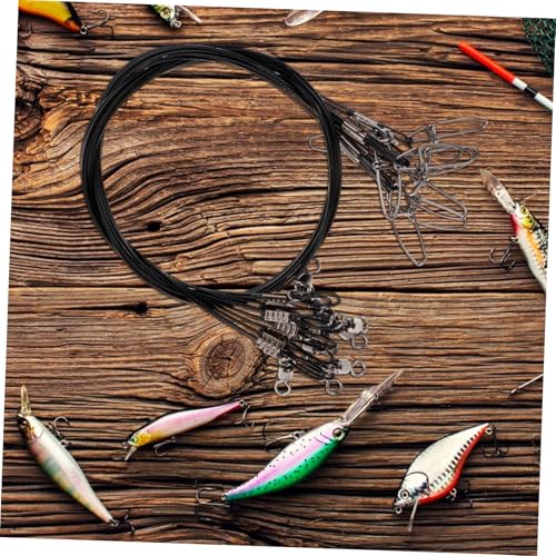10 piezas líderes y giratorios de acero para pesca miniatura 5