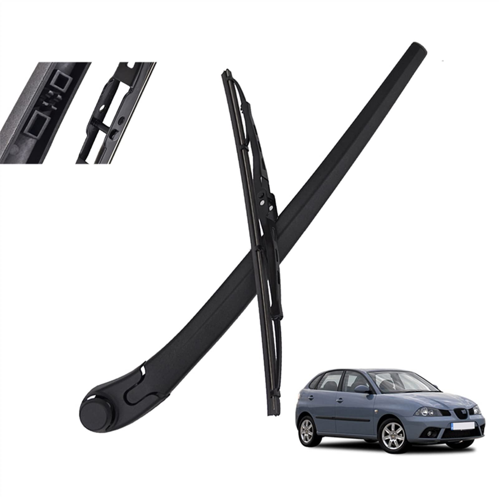 Kit essuie-glace arrière 14" avec balai et bras pour Seat Ibiza 2002 à 2012