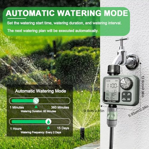 Image of HASTHIP Automatic Water Irrigation Timer for Garden Drip Sprinkler System LCD Smart Watering Timers Outdoor Irrigation Timer Automatic Sprinkler Timers