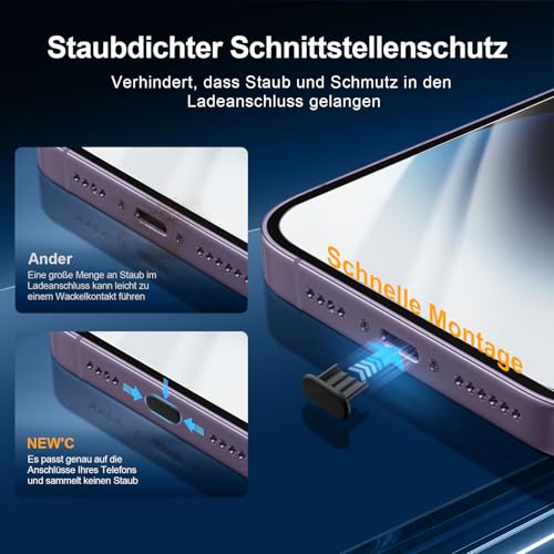 NEW'C für iPhone 14 Pro Max für Panzerglas + Kameraschutz – Ansicht 6