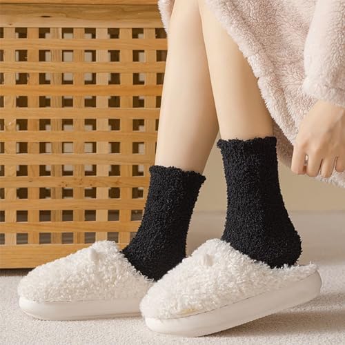 Image of Tergy 6 /20 Pairs Fuzzy Socks Soft Cozy Fluffy Warm Winter Sleep Plush Bed Microfiber Slipper Fleece Socks for Women