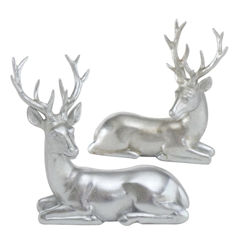 RiloStore 2 STK Hirsch Waldtiere Silber Farben b442 Herbst Weihnachten...