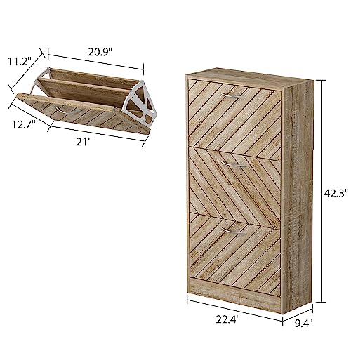 Étagère à chaussures en bois avec tiroirs rabattables pour petit espace