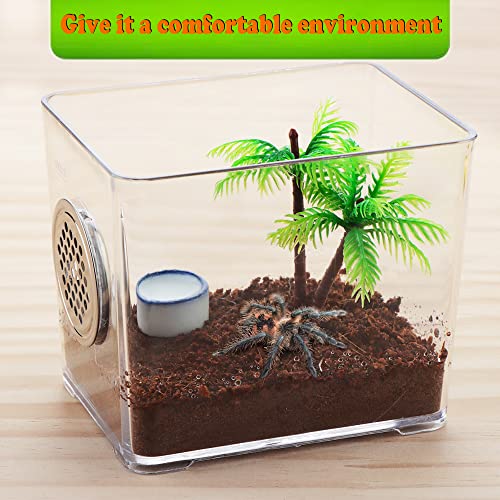 Spider Breeding Box Tarantula Transparent Feeding Box Hatching Container Insect Habitat Cage(4.1" x 3.5" x 3.1") - Image 4