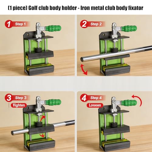 Regripping estable de hierros evitando giros con este tornillo de banco de golf 6