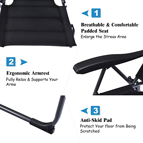 Giantex 2*GT70271BK-2PO Set Of 4 Patio Chairs, Folding Chairs With Adjustable Backrest thumb #5