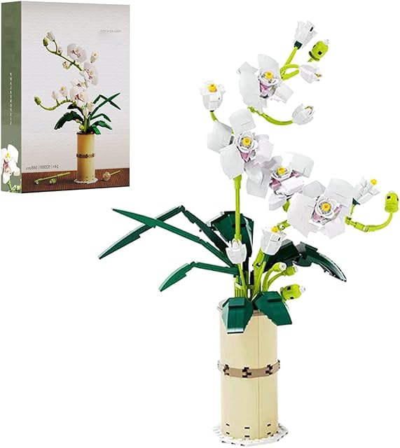 GUDA creator Flower Bouquet, 588+Pcs Phalaenopsis Ornaments Model Bricks Toys For Adults and Kids , Compatible With Lego