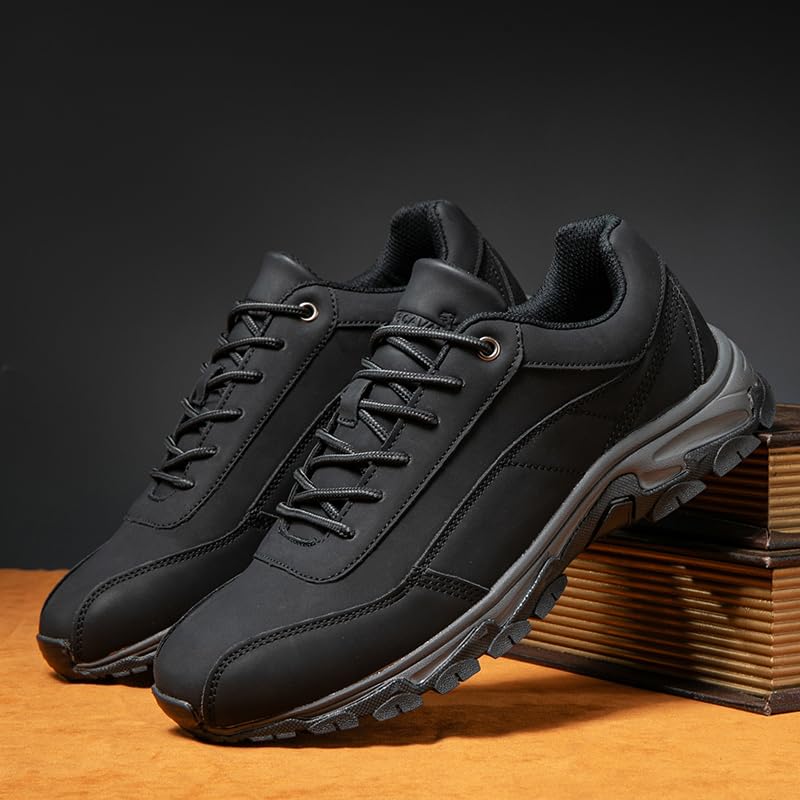 DESESE Men's Waterproof Hiking Shoes Non-Slip Breathable Lightweight Sneakers for Outdoor Trekking Walking Casual Leather Running Shoes3