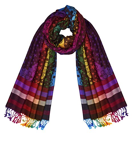 Rainbow Silky Tropical Colorful Exotic Pashmina Wrap Shawl Scarf