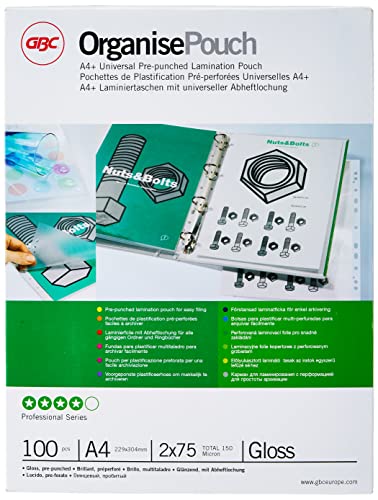 Pochettes de plastification GBC 41664E transparentes lot de 100 pour plastifieuse de bureau