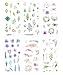 Washi Planner Sticker, Decorative Adhesive Sticker, Craft Scrapbooking Sticker Set for Diary, Album, Notebook, Bullet Journal, 12 Sheets/Pack (Plants)