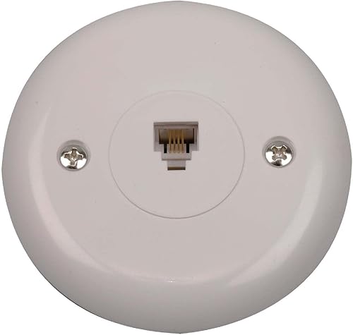 AUDIOVOX TP248WHN - Conector de pared redondo para teléfono, color blanco