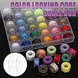 Swpeet 36Pcs 36 Colors Polyester Prewound Bobbins Sewing Set with Bobbin Box, Sewing Thread Bobbins, Pre-Wound Bobbins Compatible with Brother/Babylock/Janome/Elna/Singer Embroidery Machine, Size A - Image 6