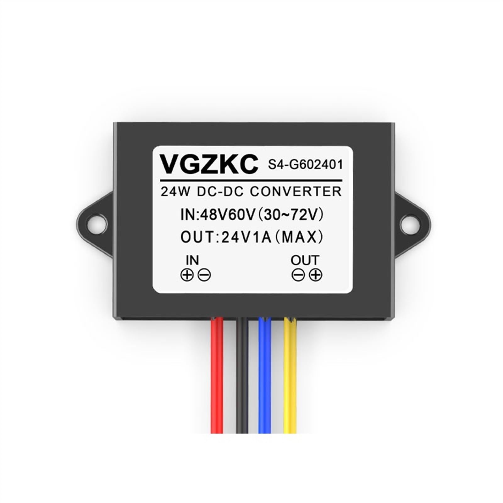 MGIMGFKZD DC-DC Fully Isolated 36V48V60V72V80V100V to 24V 1A~10A Automotive DC Step-Down Power Converter(30-72V to 24V 1A)