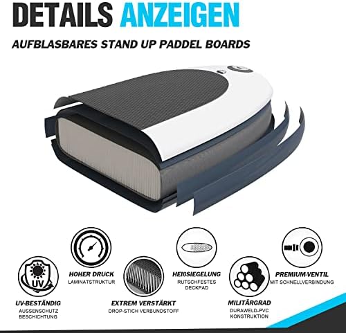 Bild 4 - Zupapa 320/366cm Aufblasbare SUP Board Set| Stand Up Paddle Board mit Kajak Sitz | Komplettes Zubehör