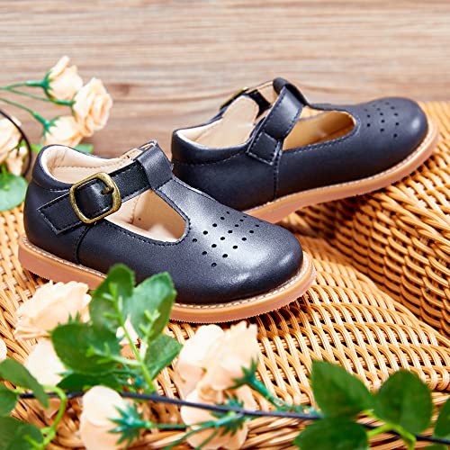 Image of Kiderence Toddler Girl Mary Jane School Uniform Dress Shoes Oxford Flats