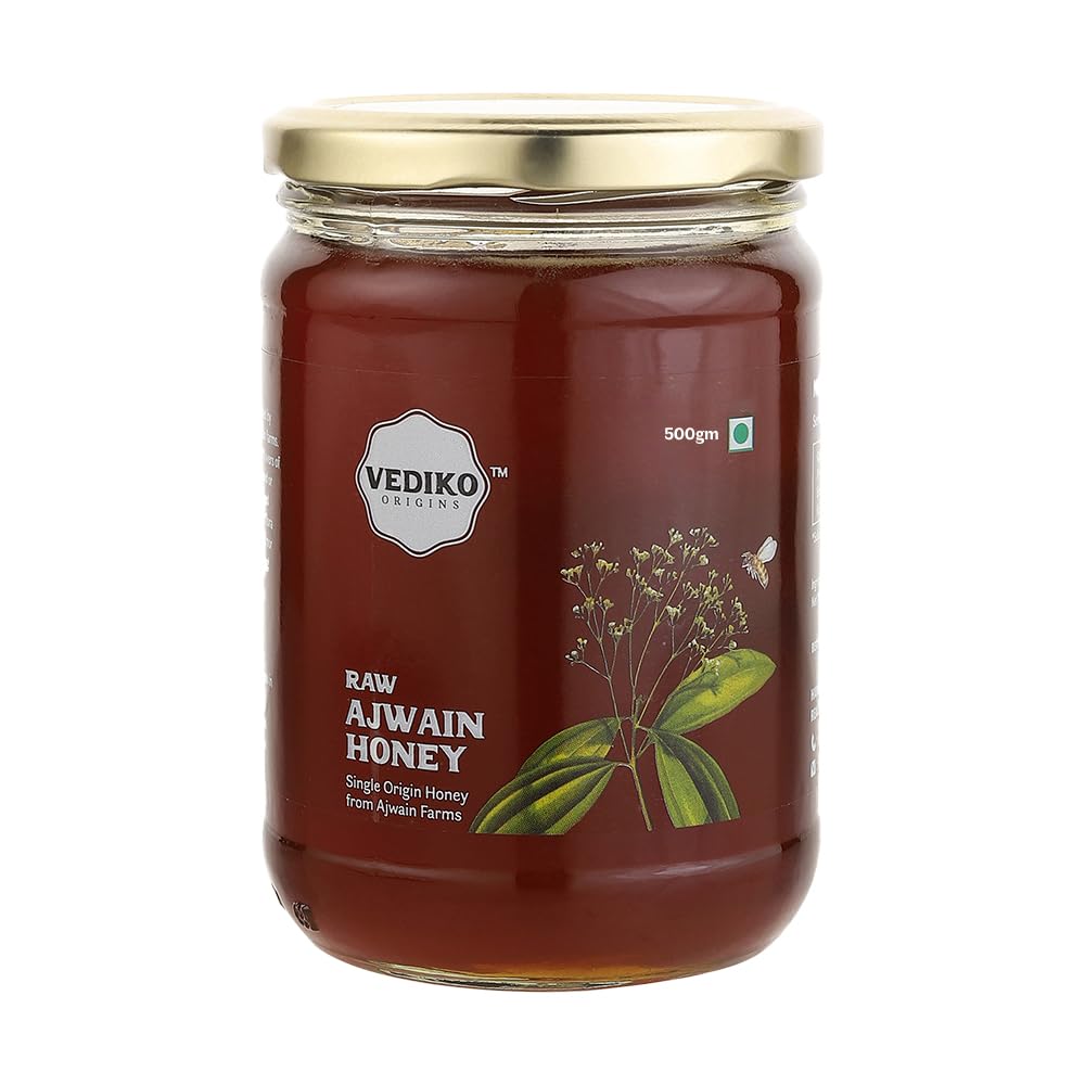 Vediko Origins Organic Farm Fresh Raw Ajwain Honey (500Gm) 100% Pure & Natural Uprocessed Single Origin Honey From Ajwain Farms | Helps In Fighting Infection | Chemical Free, No Sugar, No Adulteration (B0CKL7B9GN) Amazon Price History, Amazon Price Tracker
