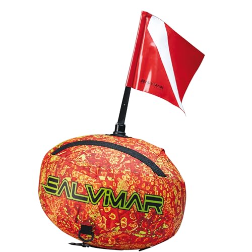 SALVIMAR Unisex – Erwachsene Sphera Boje, Orange, hohe Sichtbarkeit Neon-Säuregrün, Standard
