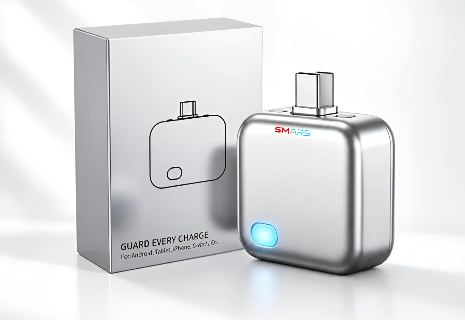 SMARS Smart Charger mini Adapter with Auto Power disconnector | Light Weight | for Android, iOS, Tablet etc.-image-2
