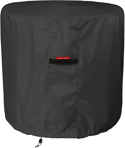 Porch Shield 600D - Fundas impermeables para aire acondicionado para unidades exteriores, cubierta redonda de aire acondicionado, color negro, 34