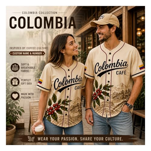 Custom Colombia Baseball Jersey, Personalized Name Number Shirt for Men Women Kids, Family Matching Outfit miniatura 2
