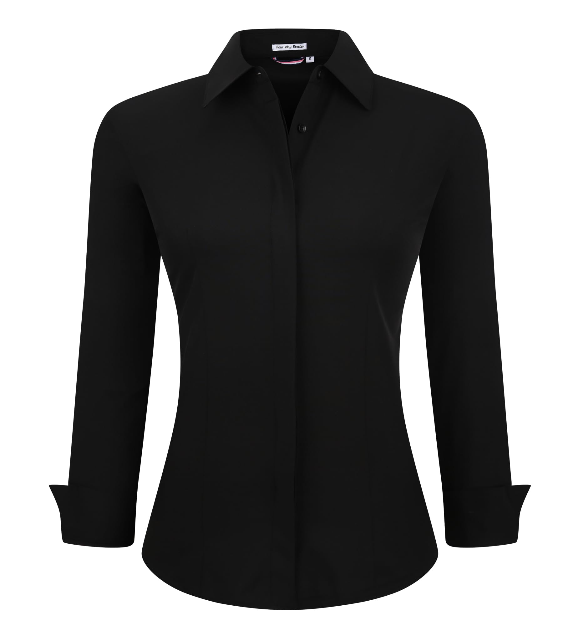 Alex Vando Womens Dress Shirts Wrinkle Free Regular Fit Long Sleeve Stretch Work Shirt