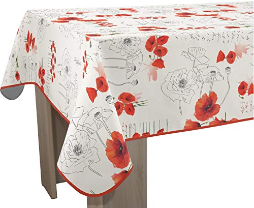 Nappe Anti-Taches Poppies Rouge - Taille : Carrée 150x150 cm
