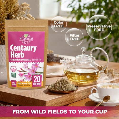 Image of 20 Bags Dried Centaury Herb Tea (Centaurii Herba) - 20 Count Centaurium Erythraea Herbal Tea