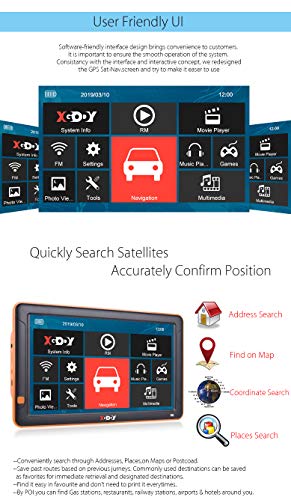 9inch Big Screen Truck GPS Navigation System for Trucks GPS Navigation for Cars, Portable Car GPS Navigation System, Built-in 8GB-256MB Voice Turn Alarm Satellite Navigator.Lifetime Free Map Updates