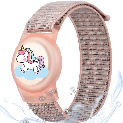 MIRPARVA Kinder Armband für AirTag, Nylon Wasserdicht Armband Kompatibel mit AirTag, Verlust Kratzfeste Versteckt Hülle für Erwachsene Kleinkind