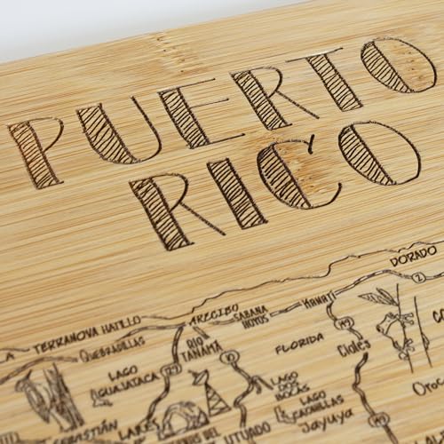 Image of Totally Bamboo A Slice of Life Puerto Rico Engraved Map Cutting Board