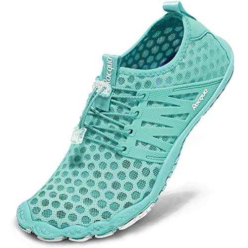 Image of Racqua Mens and Womens Water Shoes Quick Dry Barefoot Aqua Shoes Beach Sport Swim Pool Surf Hiking Shoes, Wz114-mint Green, 8.5 Women /7.5 Men