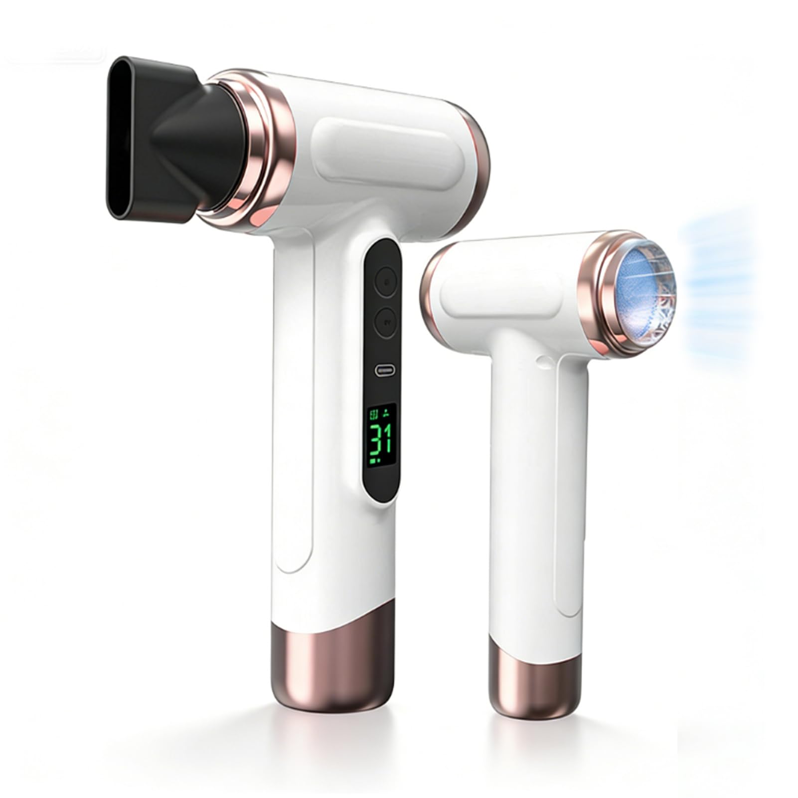 LICAEVEY Secador de Pelo Inalámbrico para Mujeres Estudiantes Dormitorio Camping Al Aire Libre, Secador de Pelo de Viaje Recargable por USB Portátil con Viento Frío y Caliente, (Enchufe de la UE)