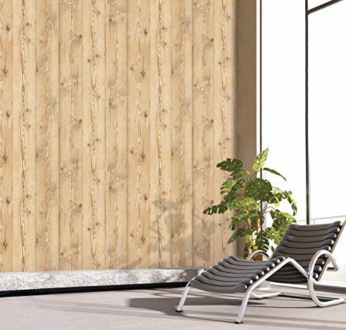 Magic-fix Peel & Stick Slice Wood Panel Backsplash Scrap Wood Self-Adhesive Wallpaper Shelf Liner Table and Door Reform (10036 : 1.64 feet X 8.20 feet)