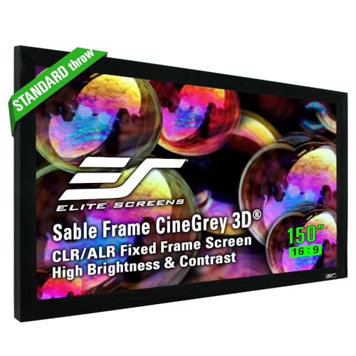 Image of Elite Screens Sable Frame, 150-inch 16:9, Ambient Light Rejecting Fixed Frame Projection Projector Screen, ER150DHD3
