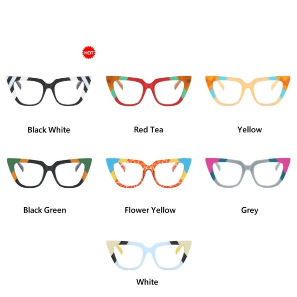 Retro kolorowe okulary damskie oprawki w kształcie kocich oczu przezroczyste soczewki okulary damskie