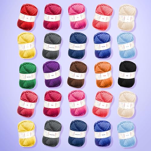 Image of Hearth & Harbor Crochet Kit 80 Piece with 2500 Yards Assorted Yarn Kit, Ergonomic Hooks, Crocheting Instruction, Knitting & Crochet Supplies - Beginner Crochet Kits for Adults, Ideal for Amigurumi