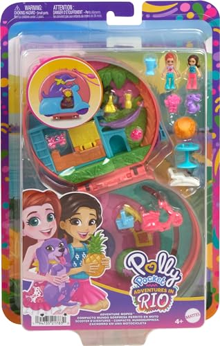 Polly Pocket Adventure Moped Compact con 2 muñecas y accesorios miniatura 6