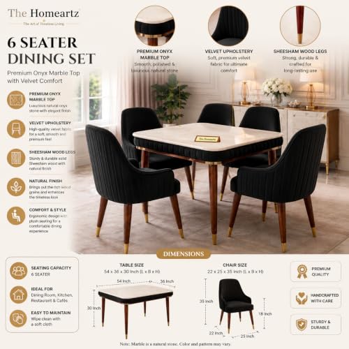 Image of Onyx Elite Modern Dining Table Set 4-Seater Modern Wooden Dining Table Set | 1 Year Warranty | Onyx Top Table with 4 Chairs (Black)