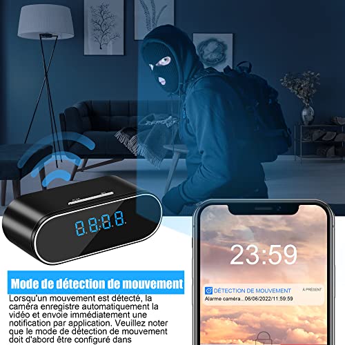 Caméra Espion WiFi 1080P Discrète avec Vision Nocturne et Détection - Geekodrome: Boutique d'accessoires geek Acheter horloge caméra