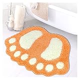 Fußmatte Fußdruck Badematten, rutschfeste Badezimmer Teppichboden, Matte Toilette Memory Foam Badezimmer Teppich Bad Pad Teppiche, Mikrofaser Mini Matten 40 * 60 cm (Color : Orange)