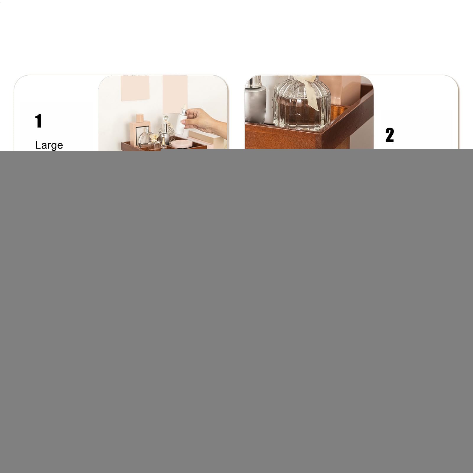 Organizer Trucco Girevole Espositore In Legno Stile Rustico | Organizer Trucco Girevole 360° Da Piano Profumi E Prodotti Da Toeletta Per Bagno Camera Armadio Toeletta E Piano Di Lavoro