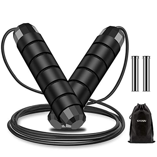 Cuerda para Saltar, Jump Rope Skipping Rope para Fitness,Cuerda de Saltar Ajustable con Mango de Espuma de Suave, Combas de Crossfit,Quema Grasa,Ejercicio para Mujer,Hombre y Niños