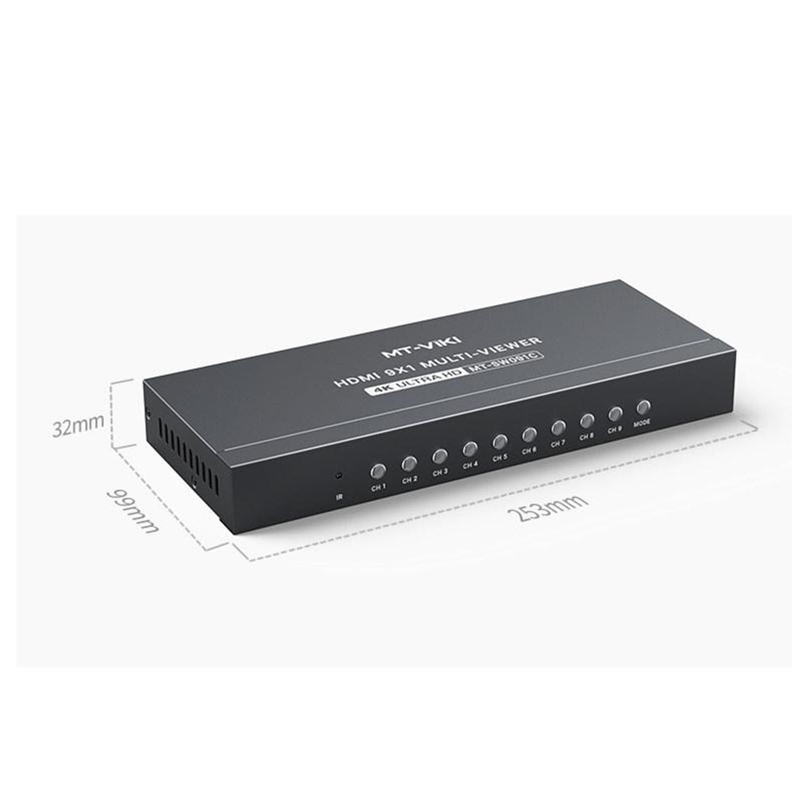 Switch HDMI Senza Soluzione di continuità, Splitter Schermo, Distributore Sincrono Audio/Video con Risoluzione 4K, Supporta Ingressi Sorgente di Segnale E Schermi di Uscita(9 Ports)
