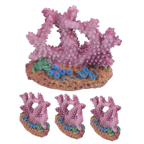 Ipetboom Ornament 4 Stück Korallendekoration aus Harz Tank selber Bauen Zubehör für Aquarien Safety Safe todsicher Security kunstpflanze Aquarium schmücken Panzer Dekorationen Aquarienwelt
